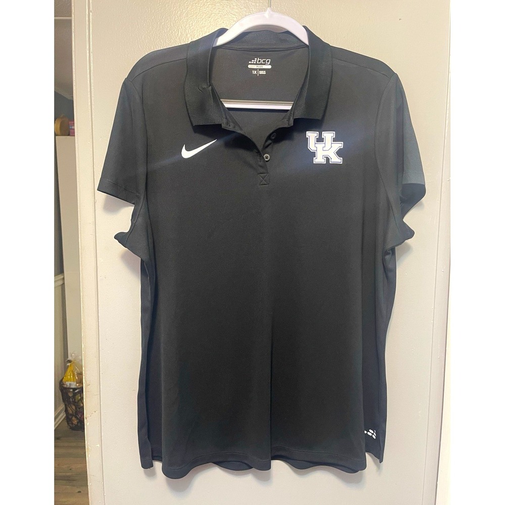 Nike Kentucky Wildcats UK Black/White Polo Shirt womens Size 1X